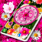 Аналоговые часы с цветами
